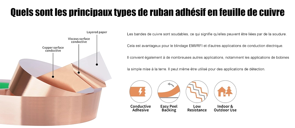 Quels sont les principaux types de ruban adhésif en feuille de cuivre